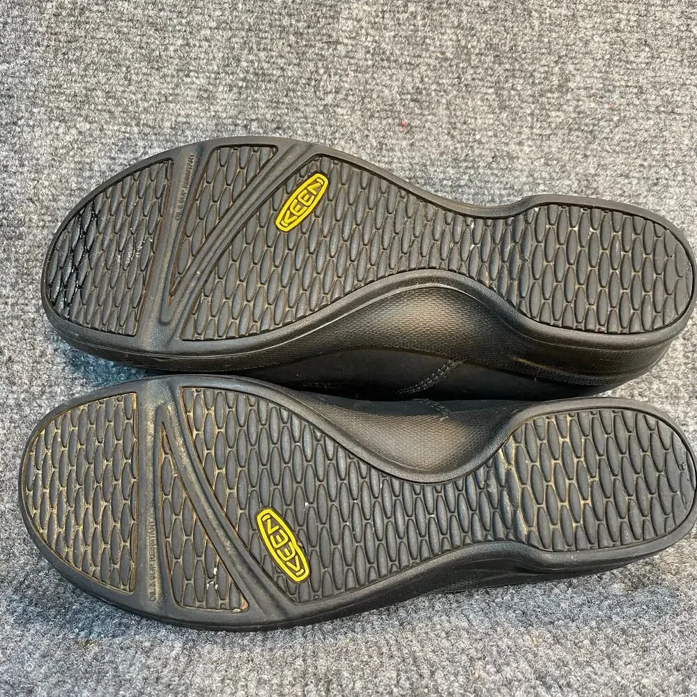 KEEN MORA Service Slip On Clog 1013777 Black Leather Womens 9 Rocker Bottom
